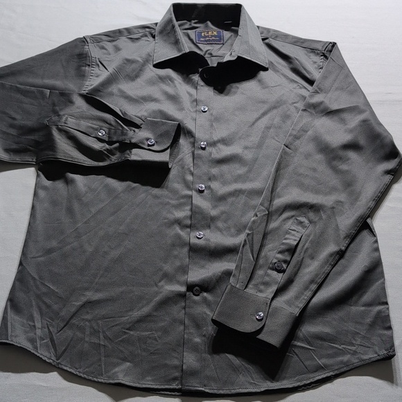 Flex Other - Flex Men's Luxury Collection Long Sleeve Button Up Shirt Gray Soft Fabric Size M